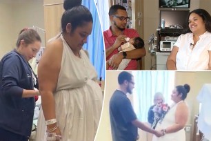 Florida mother Brianna Cerezo put the "contract" in "contractions" after tying the knot while in labor -- before giving birth several hours later.