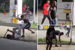 Wild caught-on-camera machete fight ends with man calmly picking up severed hand off ground