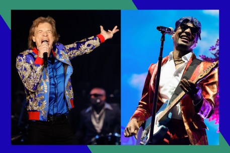 Rolling Stones frontman Mick Jagger (L) is headlining at MetLife Stadium on May 23 and 26. Jon Batiste (R) is opening for him at the May 23 MetLife concert.