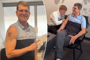 Jim Harbaugh keeps his tattoo promise